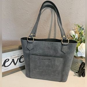 Portland leather goods storm market tote